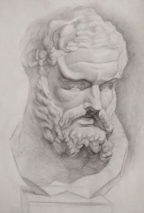 Drawing titled "Heracles" by Tanksy Bill, Original Artwork, Pencil