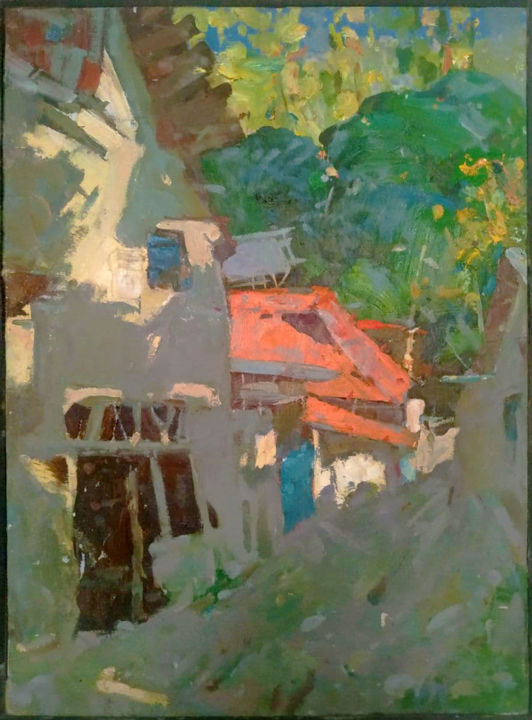 Malerei mit dem Titel "morning" von Tanksy Bill, Original-Kunstwerk, Öl