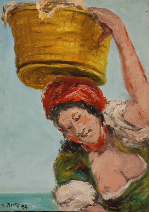 Painting titled "Etude Delacroix" by Anthony Perez, Original Artwork, Oil
