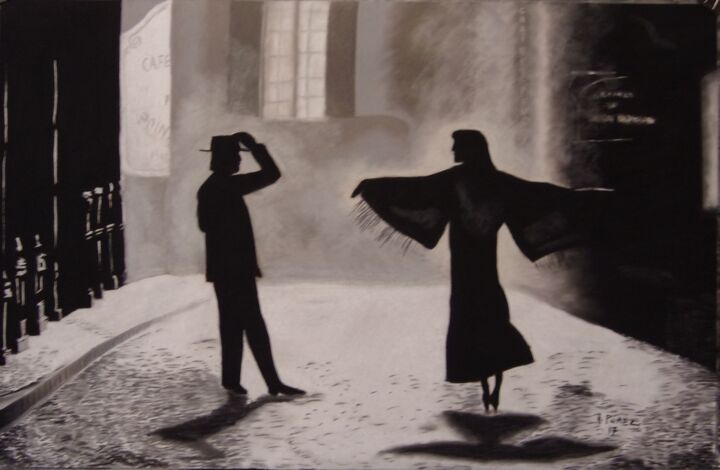 Tekening getiteld "Modigliani" door Anthony Perez, Origineel Kunstwerk, Pastel