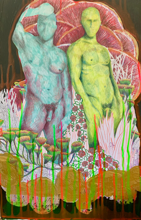 Dessin intitulée "Sans-Titre 2022" par Samuel Perez, Œuvre d'art originale, Crayon Monté sur Panneau de bois