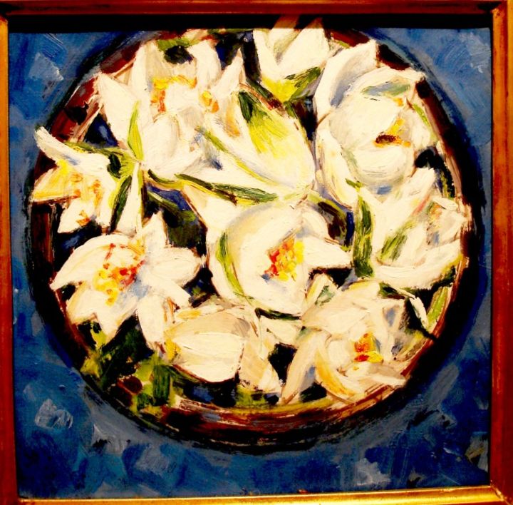 Peinture intitulée "water lilies" par Perianu Corina-Preda, Œuvre d'art originale
