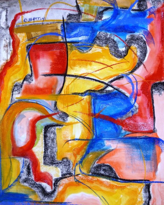 Pintura intitulada "Roue libre 1" por Christian Battini, Obras de arte originais, Acrílico