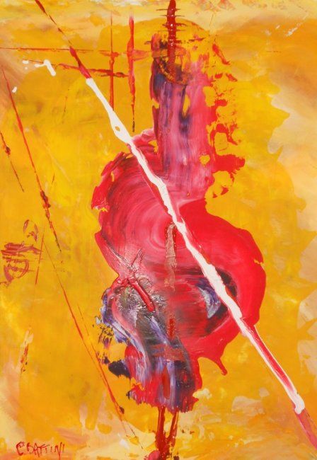 Pintura intitulada "Swing pour contreba…" por Christian Battini, Obras de arte originais, Acrílico