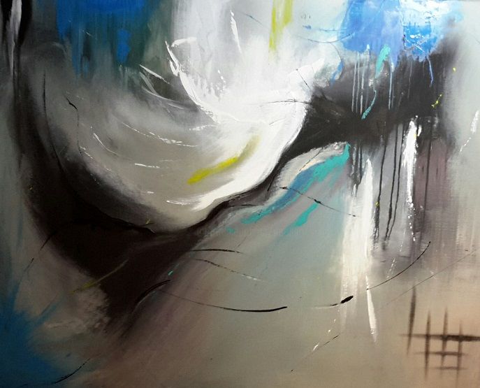 Картина под названием "Abstraction Lyrique…" - Christian Battini, Подлинное произведение искусства, Акрил