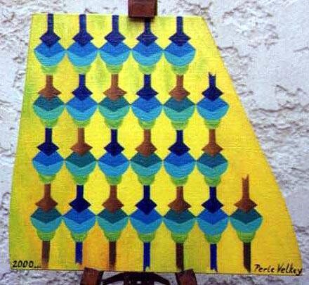 Painting titled "lampadaires" by Perle Velkey, Original Artwork