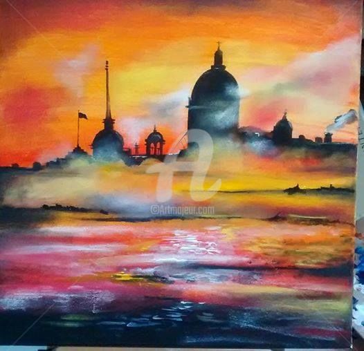 Painting titled "St. petersburg" by Dora, Original Art,