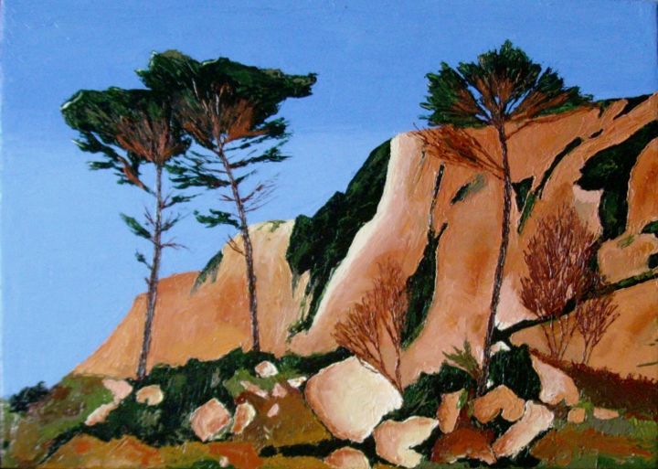 Painting titled "La Montagne Sainte…" by René Perny, Original Artwork, Oil