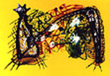 Pittura intitolato "Mandala in gelb" da Pèro, Opera d'arte originale