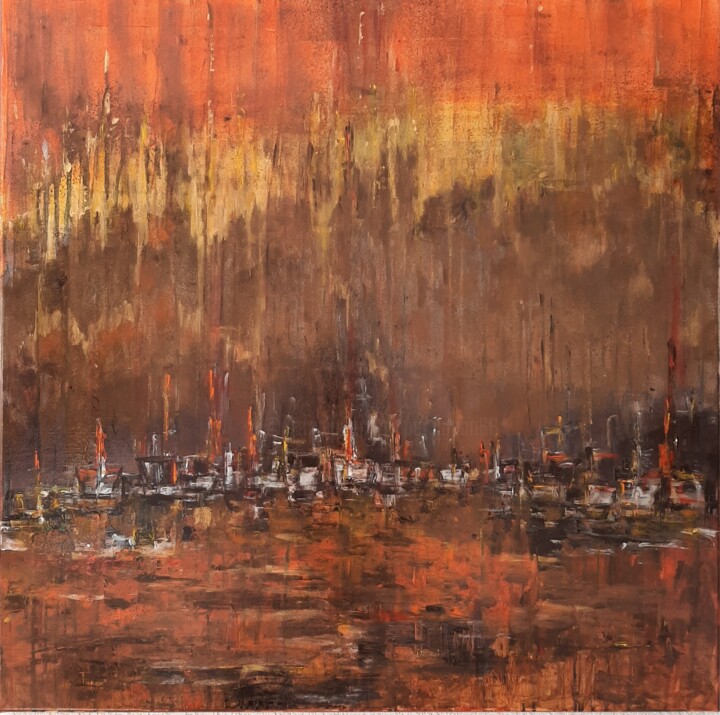 Peinture intitulée "Dans la Brume" par Jeanne-Marie Delbarre, Œuvre d'art originale, Acrylique