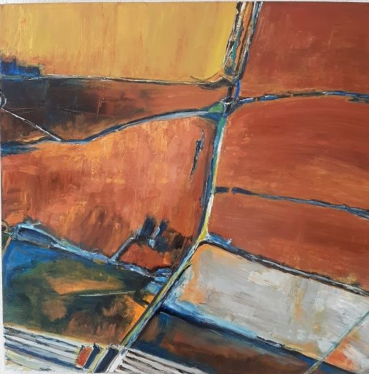 Peinture intitulée "Campagne" par Jeanne-Marie Delbarre, Œuvre d'art originale, Acrylique