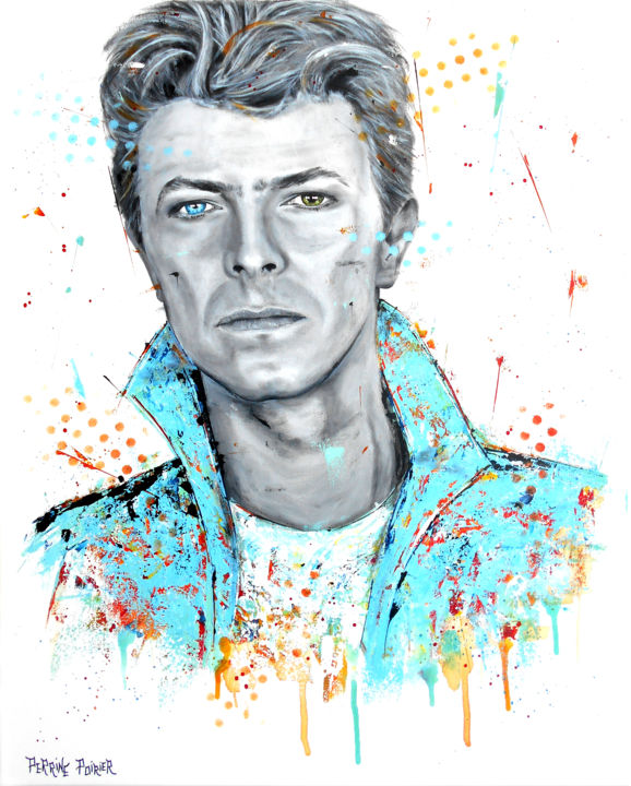 Painting titled "David BOWIE" by Perrine Poirier, Original Artwork, Acrylic