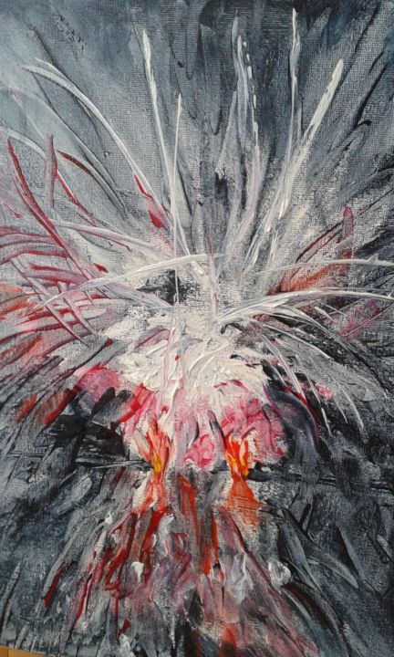 Painting titled "feu d artifice" by Odile Personne, Original Artwork