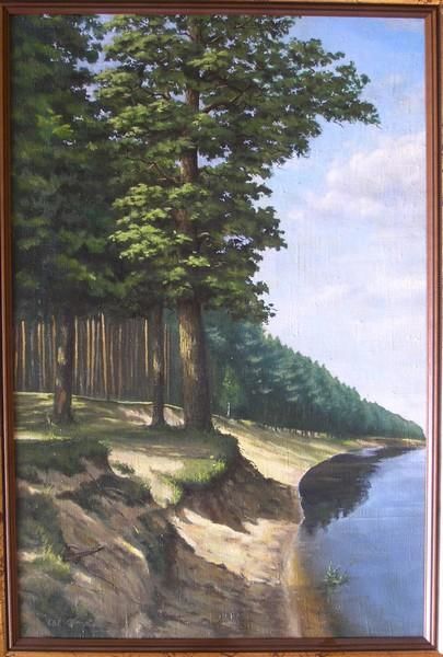 Painting titled "Berezina River" by Peter Perun, Original Art,