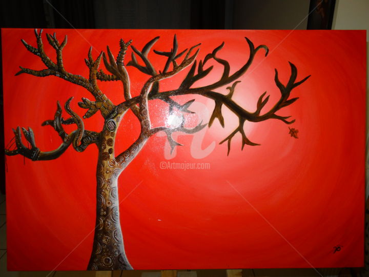 Painting titled "l'arbre" by Grenadine, Original Artwork, Acrylic