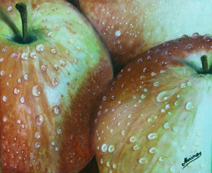 Pintura titulada "Manzanas" por Mariano Padilla, Obra de arte original, Oleo