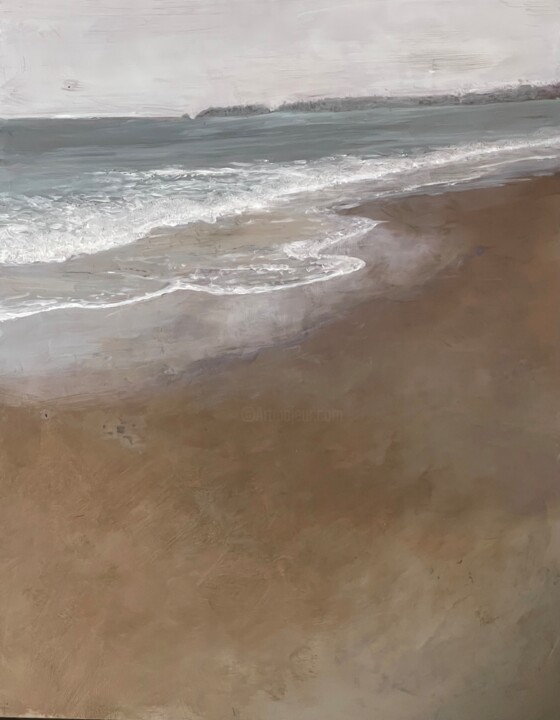 Painting titled "Waves at Limantour…" by Peter Babakitis, Original Artwork, Oil