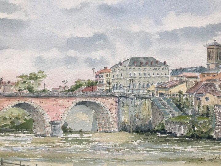 Painting titled "The Dordogne at Ber…" by Peter Blake, Original Artwork, Watercolor