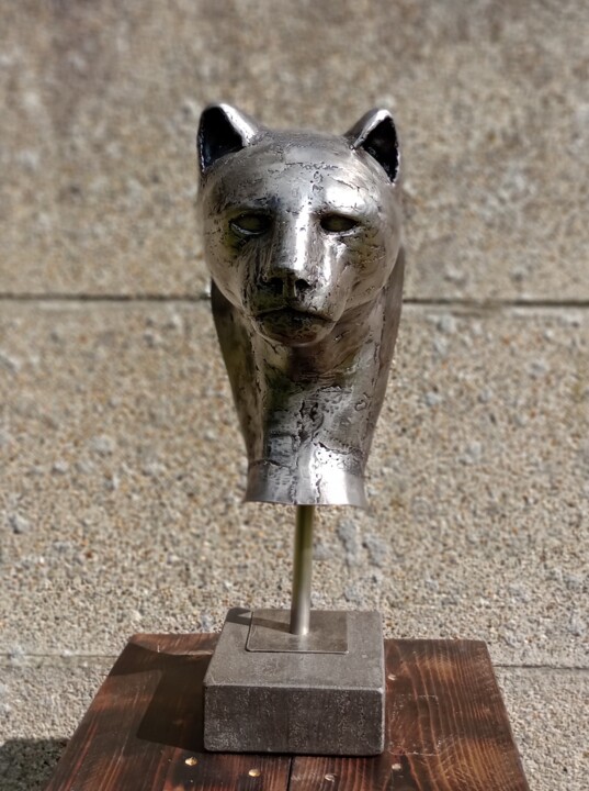 Sculpture titled "Bagheera" by Peter Bly, Original Artwork, Metals