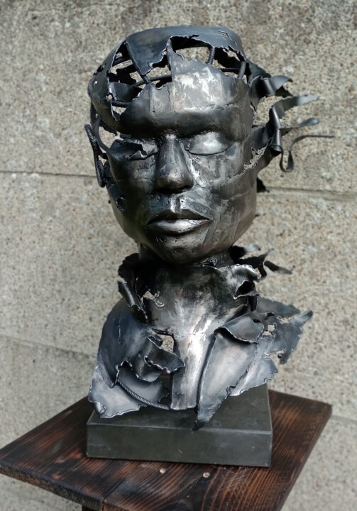 Sculpture intitulée "Deconstructed by wi…" par Peter Bly, Œuvre d'art originale, Métaux