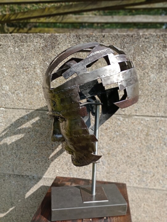 Skulptur mit dem Titel "What do you think?" von Peter Bly, Original-Kunstwerk, Metalle