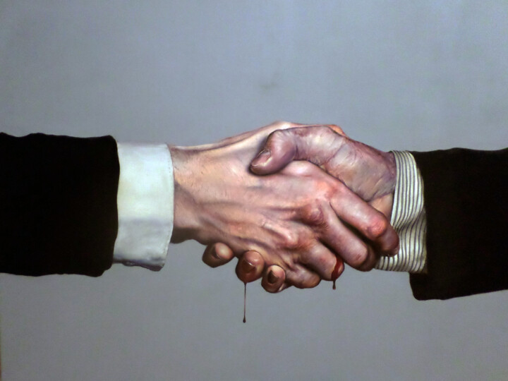 Painting titled "Agreement" by Peter Duhaj, Original Artwork, Oil