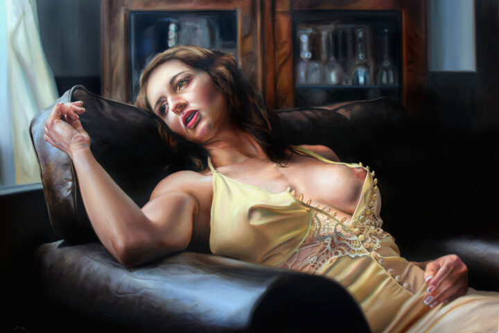 Pintura titulada "Awakening after a l…" por Peter Duhaj, Obra de arte original, Oleo