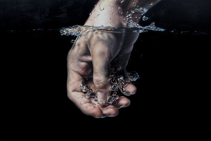 绘画 标题为“Black drops” 由Peter Duhaj, 原创艺术品, 油