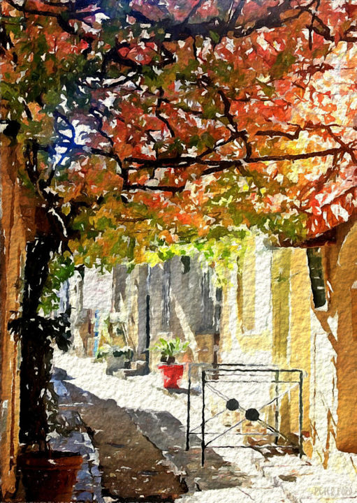 Pintura titulada "Saint-Tropez, Var,…" por Peter Ford, Obra de arte original, Acuarela