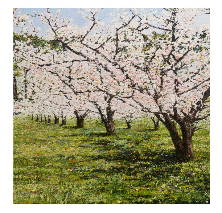 Peinture intitulée "Apple Blossoms. Dai…" par Peter J Hackett, Œuvre d'art originale