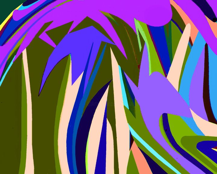 Digital Arts titled "Purple Salamander F…" by Peter Jalesh, Original Artwork, Digital Painting