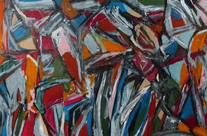 Painting titled "Crowd" by Peter Jalesh, Original Artwork, Acrylic