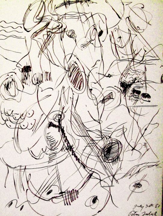 Rysunek zatytułowany „All-that-jazz” autorstwa Peter Jalesh, Oryginalna praca, Atrament