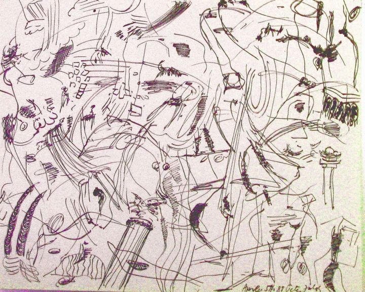 Рисунок под названием "On defining abstrac…" - Peter Jalesh, Подлинное произведение искусства, Чернила