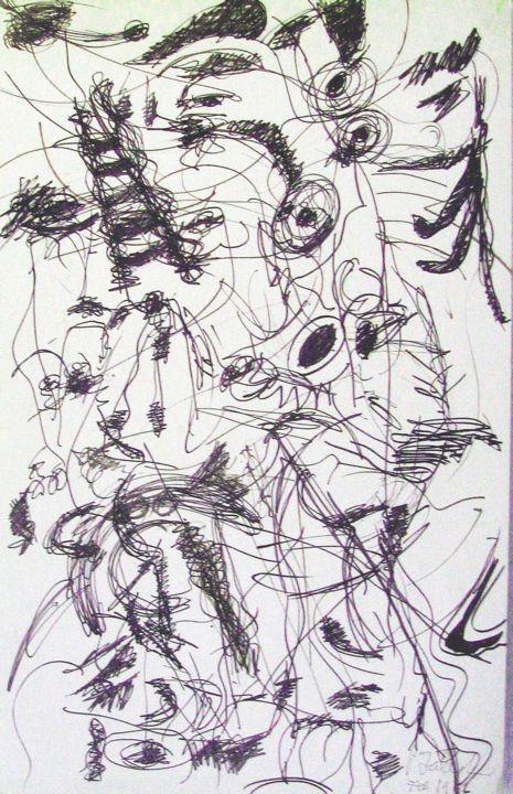 Drawing titled "Central Park" by Peter Jalesh, Original Art, Ink