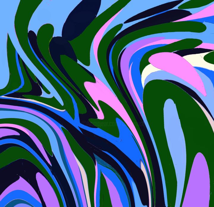 Digital Arts titled "Leaves-in-a-windy-s…" by Peter Jalesh, Original Artwork, Digital Painting
