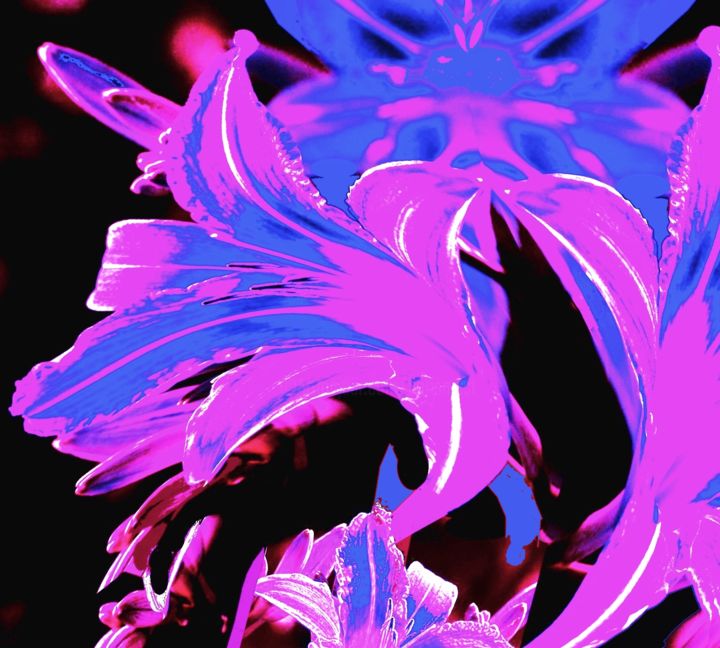 Digital Arts titled "Oriental Lily" by Peter Jalesh, Original Artwork, Digital Painting