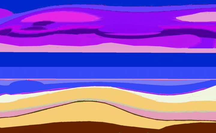 Digital Arts titled "After rain sunset" by Peter Jalesh, Original Artwork, Digital Painting