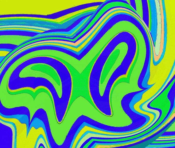 Digitale Kunst mit dem Titel "Green Butterfly" von Peter Jalesh, Original-Kunstwerk, Digitale Malerei