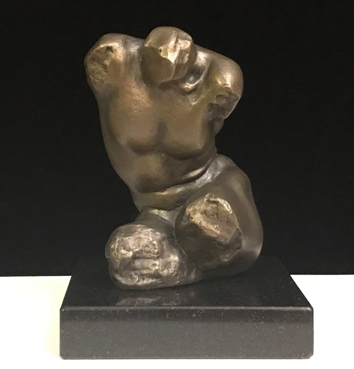 Sculpture titled "Male Torso" by Peter King, Original Artwork, Bronze