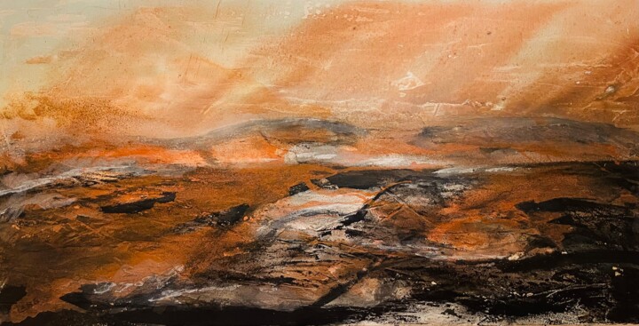 Malerei mit dem Titel "Wüste II" von Peter Lang, Original-Kunstwerk, Acryl