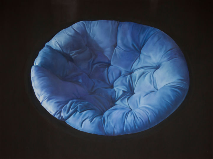 Картина под названием "Papasan Chair" - Peter Lenkey-Tóth, Подлинное произведение искусства, Масло
