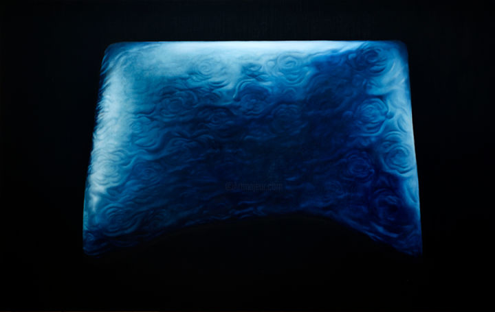 Ζωγραφική με τίτλο "Blue Quilt" από Peter Lenkey-Tóth, Αυθεντικά έργα τέχνης, Λάδι
