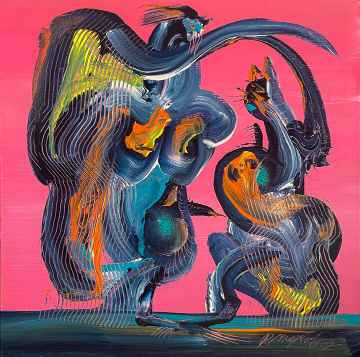 Pintura intitulada "Balla con qualcosa" por Peter Majkut, Obras de arte originais, Acrílico