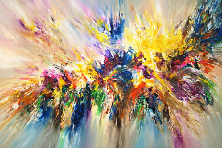 Peinture intitulée "Energy Flow XL 1" par Peter Nottrott, Œuvre d'art originale, Acrylique