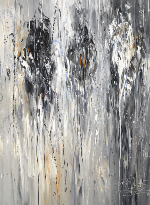 Pittura intitolato "Black White Experim…" da Peter Nottrott, Opera d'arte originale, Acrilico