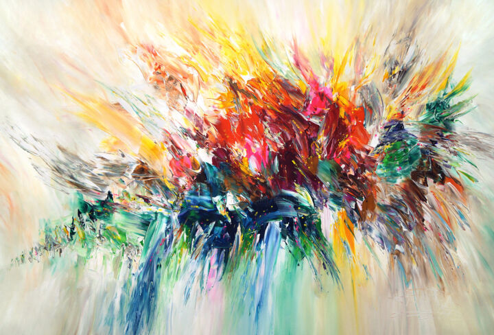 Painting titled "Energy Explosion XL…" by Peter Nottrott, Original Artwork, Acrylic