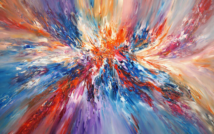 Malerei mit dem Titel "Supernova XXXL 1" von Peter Nottrott, Original-Kunstwerk, Acryl