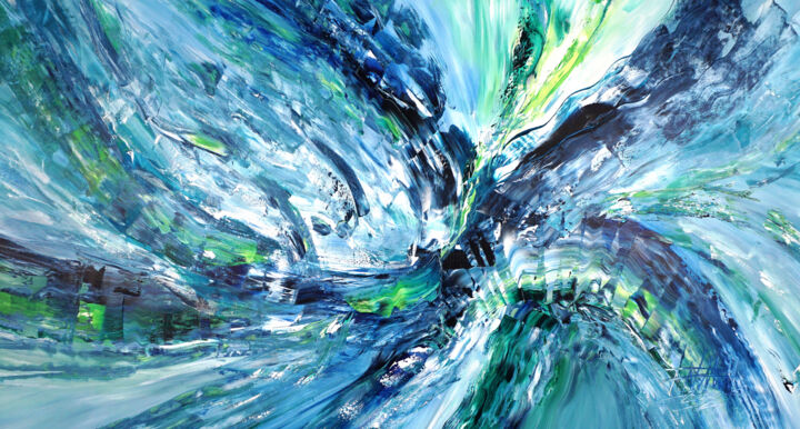 Peinture intitulée "Underwater Daylight…" par Peter Nottrott, Œuvre d'art originale, Acrylique