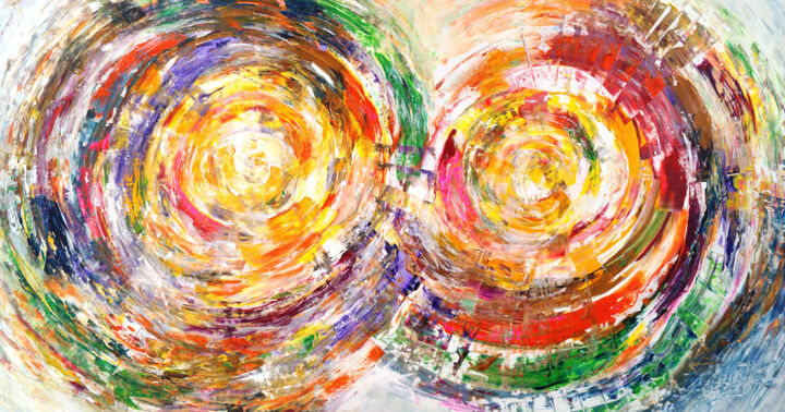 Painting titled "Circles XXL 2" by Peter Nottrott, Original Artwork, Acrylic